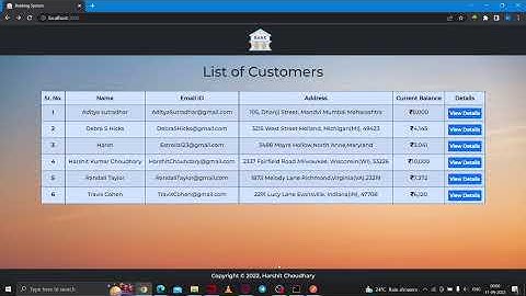 Task #1 The Sparks Foundation Basic Banking System |  NodeJs | MongoDB Atlas | Heroku  #GRIPSEPT22