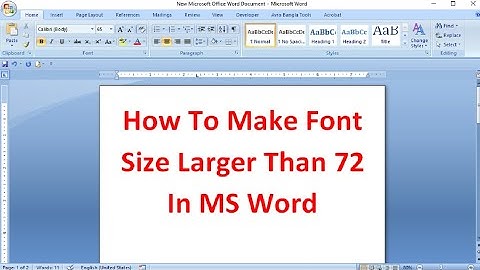 How to make font size larger than 72 in MS Word