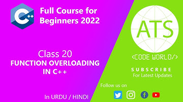 Function Overloading In C++ | C++ Tutorial For Beginners 2022 In Urdu/Hindi