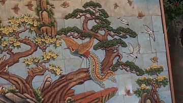 #shorts Tranh Gốm Bách Điểu Quần Đào 0.8mx1.4m