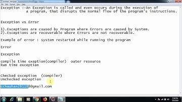 Exception in Java and ERROR vs Exception