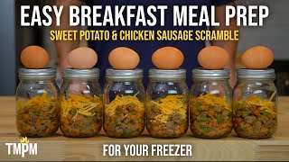 Sweet Potato and Chicken Sausage Breakfast Scramble