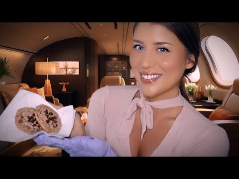 ASMR RP | Luxury Flight Attendant (Personal Attention, First Class, Menu)