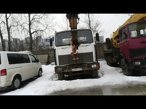 Заводим Автокран МАЗ который стоял 2 года