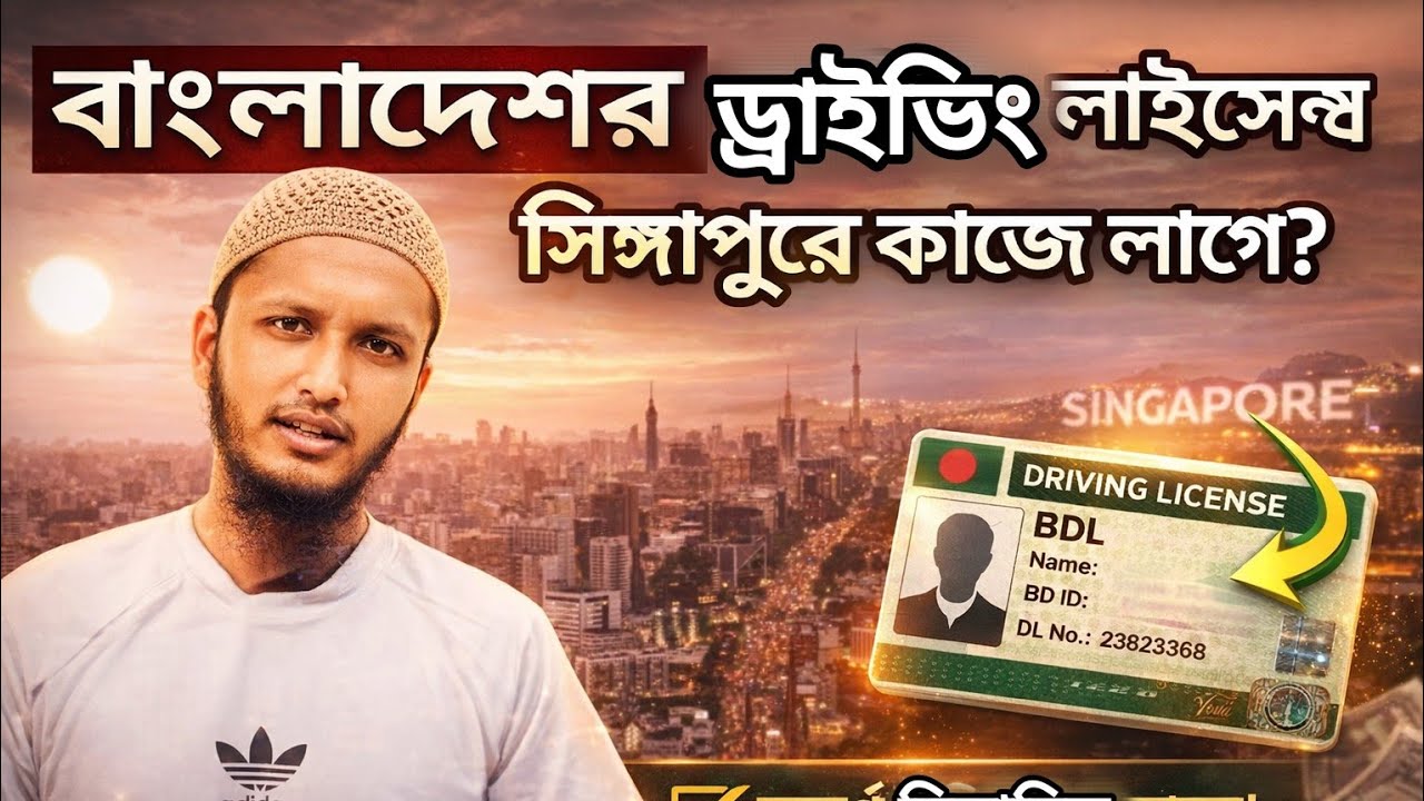 BRTA ড্রাইভিং লাইসেন্স দিয়ে সিঙ্গাপুরে ড্রাইভিং!Singapore driving licences bangla 2025. #singapore