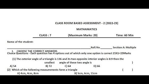 Ap 7th Class Fa-3 💯 Real  Maths Question Paper (2022-23) | 7th class fa3 question paper 💯 leak 2023