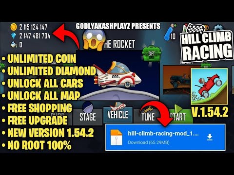 Hill Climb Racing Mod Apk v1.54.0, Unlimited Coins & Diamonds, Fuel