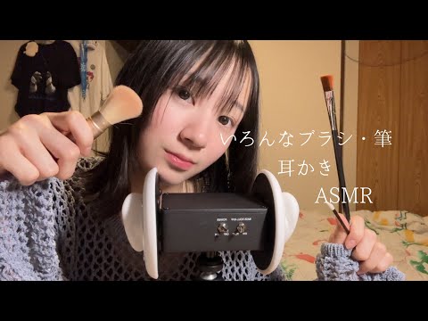 ［ASMR］筆やブラシでごそごそ耳かき　囁き多め