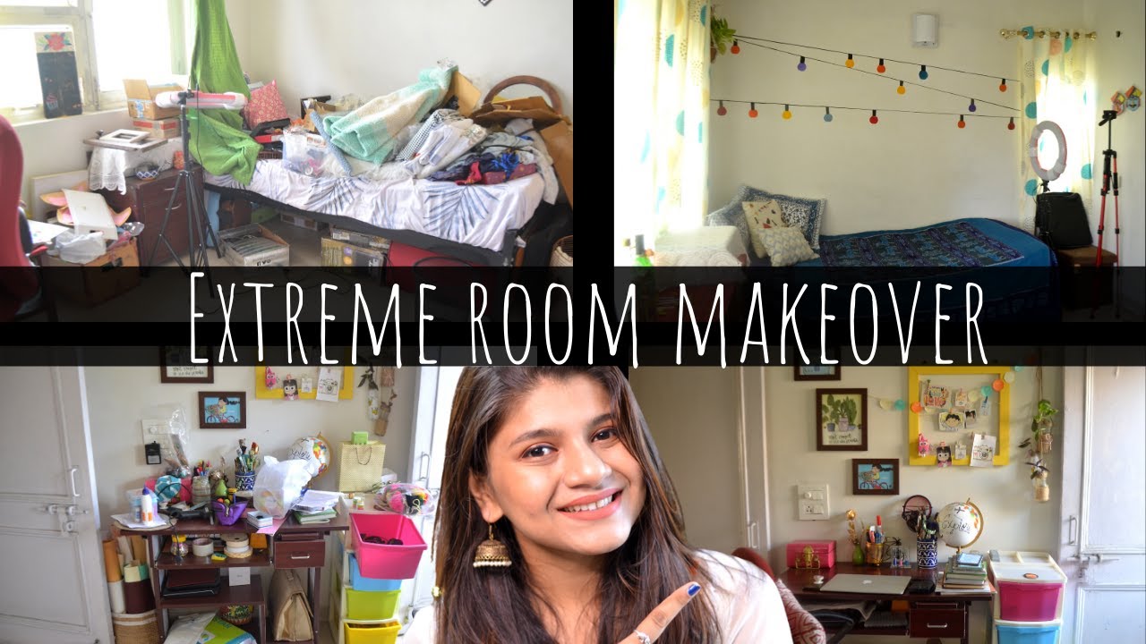Extreme Room Makeover On a Budget | Indian Room Makeover in Hindi ...