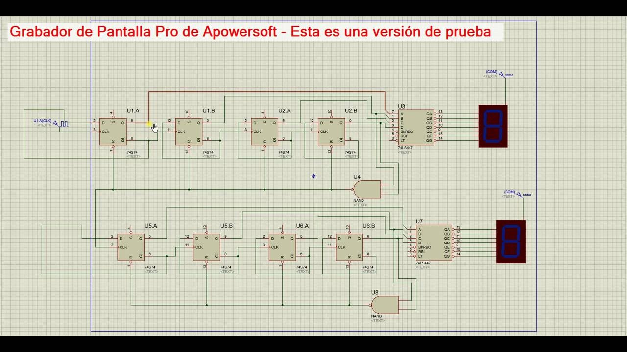 Contador con flip flop D y restricción. - YouTube