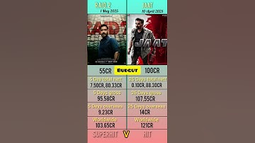 RAID 2 🆚 JAAT boxoffice callection#trending #youtubeshorts #shortfeed #shorts #jaat #raid2 #trend