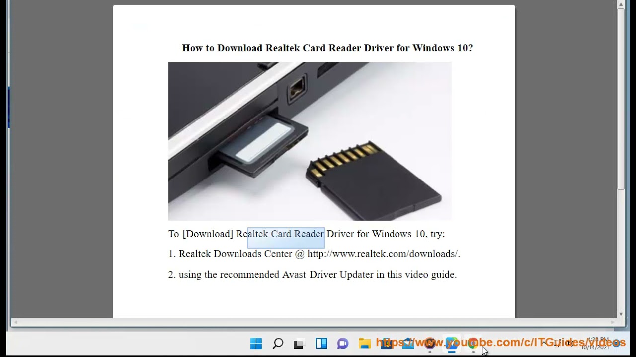 Download Realtek Card Reader Driver for Windows 10/8.1/8/7/2000/98 - YouTube