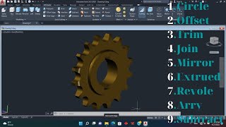 Autocad roller chain sprocket  I Diy Rosie 3D Cad