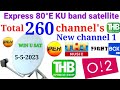 5 May 2023 || Express 80°E KU band satellite || Total 260 channel's || New channel 1