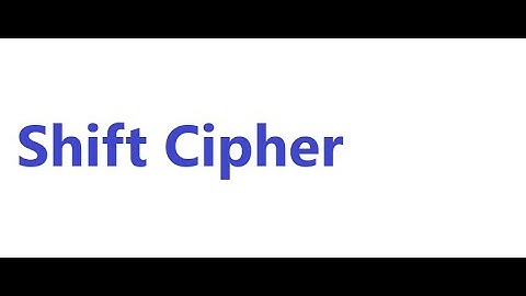 Shift Cipher - Part 1