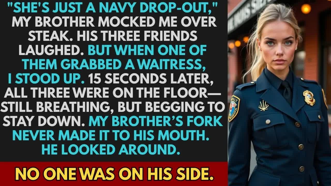 My Brother Mocked Me At Dinner—Until His Friend Grabbed a Waitress, and I Took Down All Three