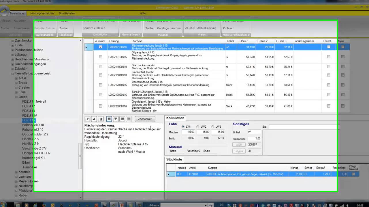 Leistungstexte Dachdecker Zimmerer mit Schnittstelle TopKontor Handwerker Software