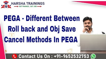 PEGA | Verschil tussen Rollback en Obj Save Cancel Methods in PEGA | PEGA PRPC Training