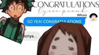 congratulations // bnha lyric prank