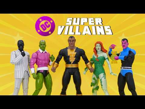 McFarlane DC Multiverse Brainiac, Poison Ivy, Black Mask, Black Adam, and Sinestro