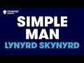 Simple Man in the style of Lynyrd Skynyrd, karaoke video with lyrics, no lead vocal