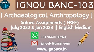 IGNOU BANC-103 Solved Assignment July 2022 & Jan 2023 [FREE] || IGNOU BSCANH || IGNOU TV || IGNOU ||