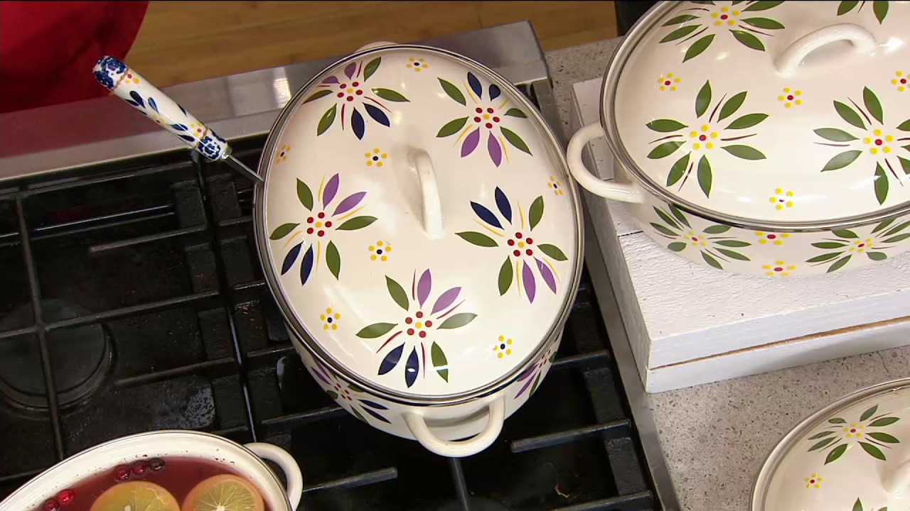Temp-tations Old World or Floral Lace8-pc Oval Enamel Cookware Set on QVC