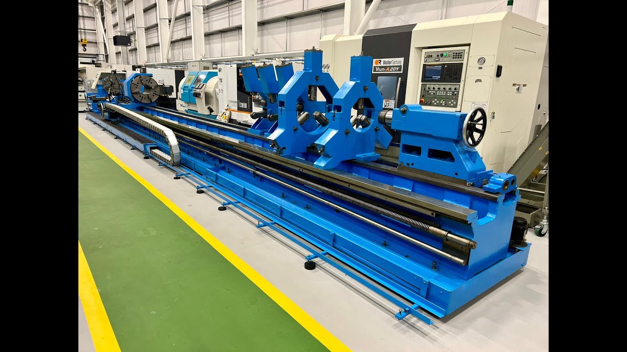 BINNS & BERRY Trident L850 Straight Bed Centre Lathe x 12,000mm Between Centres. Rebuilt 2008