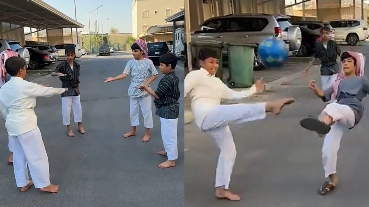 الشباب مجتمعين ومقفلين الشارع عشان يلعبون كوره 😂 #فراج_قزيع_السهلي سنابات فراج قزيع السهلي