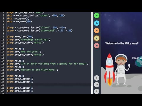 Animation From Python Language Programming. Codesters Tutorial. # ...