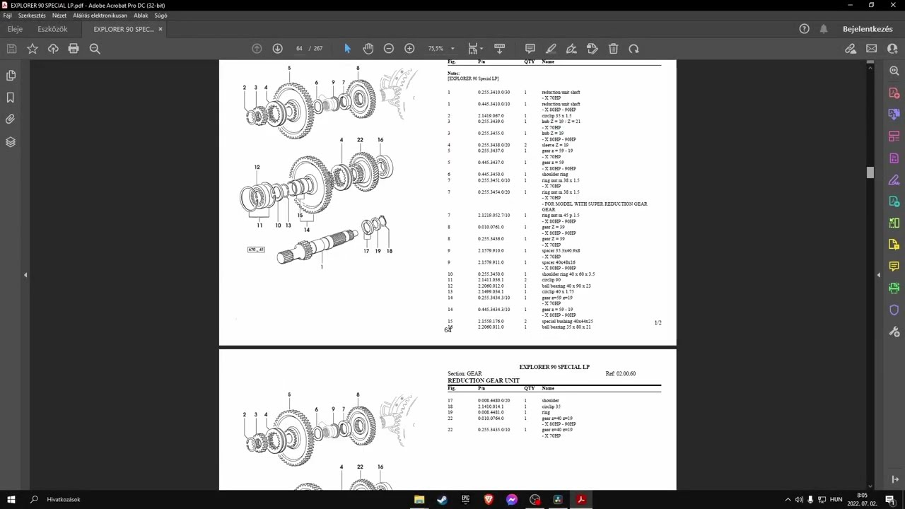 Same Explorer 90 Special LP parts catalog