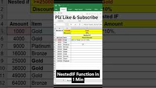 Excel Nested IF Function | Quick Shorts Tutorial