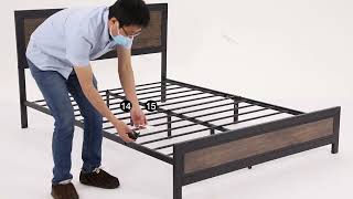 How to assemble a metal bed frame with storage drawers