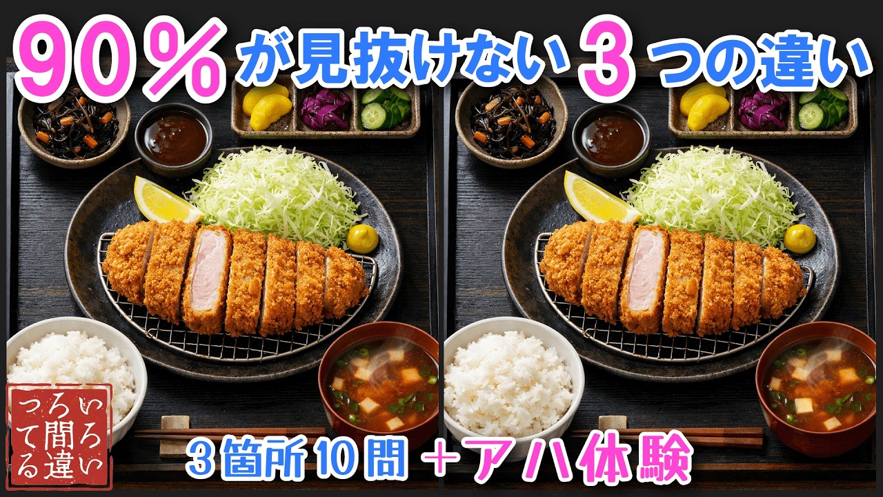 【料理で脳トレ】とんかつの間違い探しとアハ体験で集中力と記憶力を楽しく鍛えよう！【認知症予防/老化予防/物忘れ/デイサービス/】
