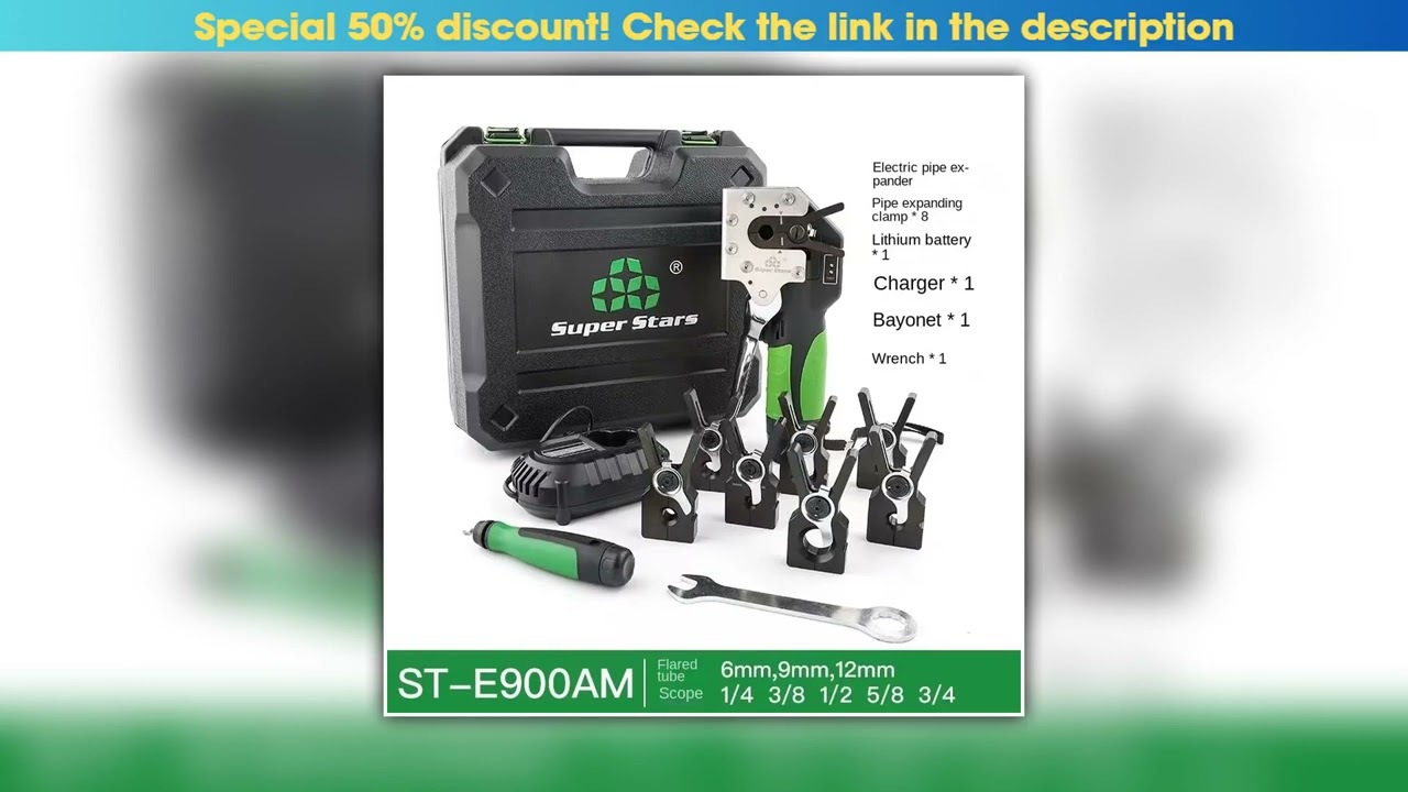 Copper Tube Electric Flaring Tool Kit STE900A Cordless Expander for Automatic Flare Manual Tools