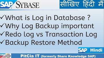 How to take transaction log backup in SAP Sybase Configuration | SE04 | PitCia IT SAP
