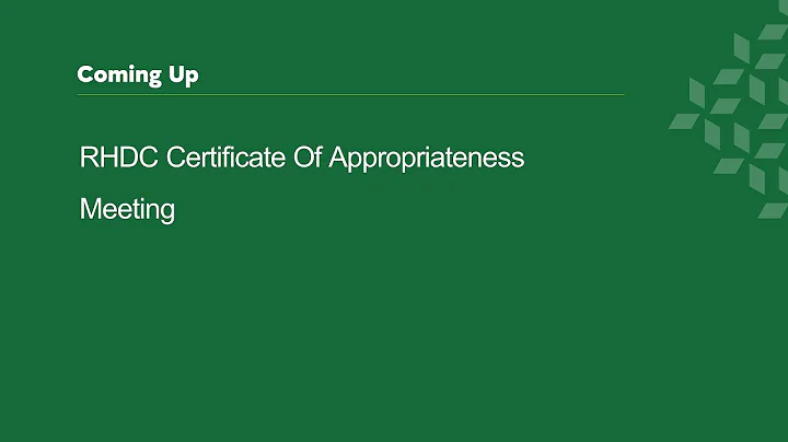RHDC Certificate of Appropriateness Committee - December 11, 2025