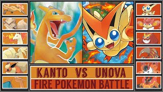 KANTO vs UNOVA | Fire Pokémon Battle [CHARIZARD vs VICTINI]