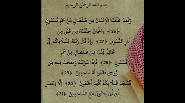 '#سورة_الحجر #عمير_شميم #القران_الكريم #ولقد_خلقنا_الإنسان_من_صلصال_من_حمإ_مسنون #quran