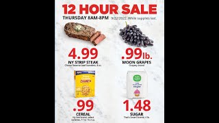 Hy-Vee 12-Hour Throwback Thursday Daily Deals BOGO Steak, Grapes, Cereal & Sugar 09-22-2022 Prep
