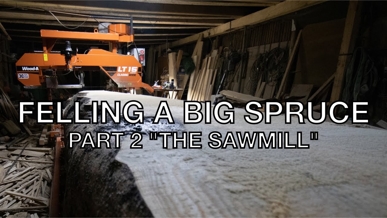 FELLING A BIG SPRUCE PART 2 "THE SAWMILL" - FÄLLUNG EINER MASSIVEN ...