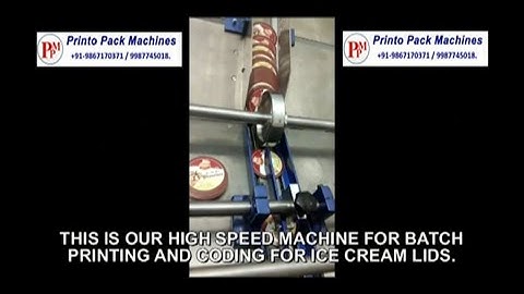 Ice cream lid batch coding machine | Ice cream lid printing machine | high speed printing machine