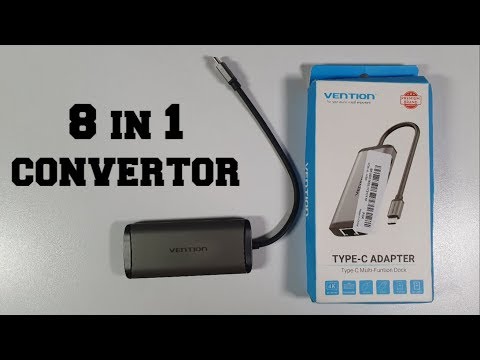 Vention CNDHB Type-C to HDMI USB3.0 RJ45 SD TF PD Converter 8-in-1 Unboxing/review