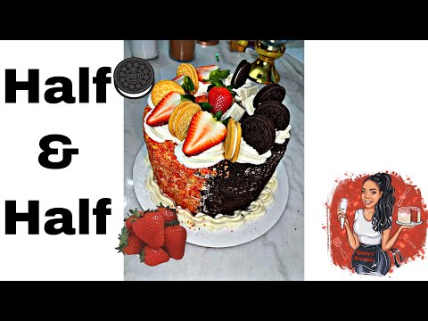 Half Oreo Crunch amp Half Strawberry Crunch Cake
