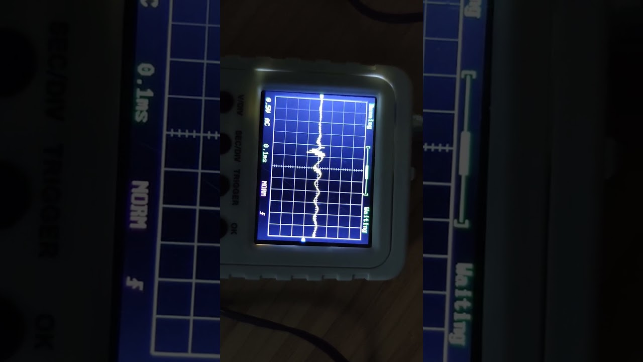 lightning caught on oscilloscope, measurement on storm detector output