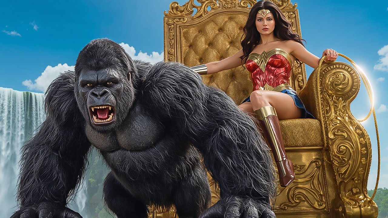 King Kong vs Three-Headed Wolf: Wonder Woman’s Fierce Battle & King Kong’s Epic Rescue!