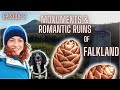 Monuments  romantic ruins of falkland in fife scotland  painting pine cones