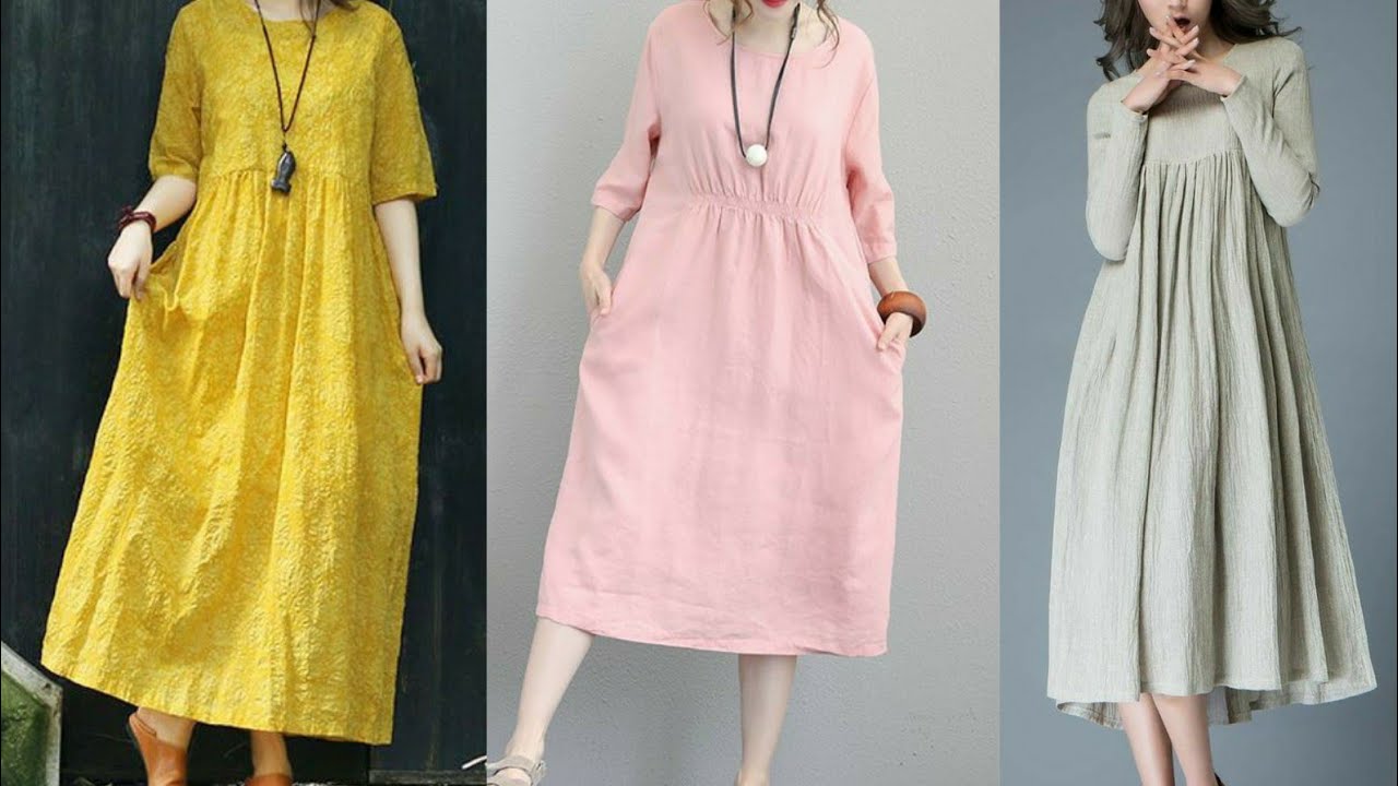 Beautiful and simple loose dresses designs - YouTube