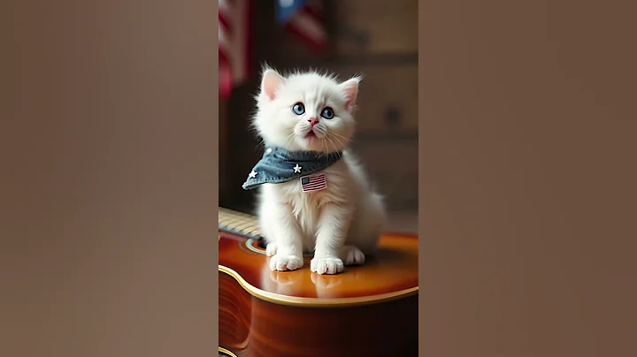 Watch the video about 🇺🇸 Watch This Kitten Steal the Show With a Guitar!
