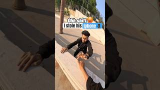 I stole his iphone📲 #phonethief #streetparkour #parkourescape #phonechase #shortsfeed